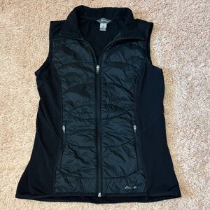 Eddie Bauer lightweight athletic vest black womens XS with zip pockets